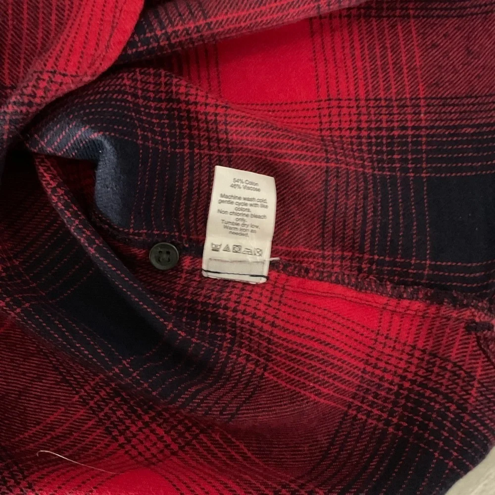 Madewell Classic Ex-Boyfriend Flannel Shirt Red/Blue Wilder Plaid Women’s Sz XS - Picture 14 of 14